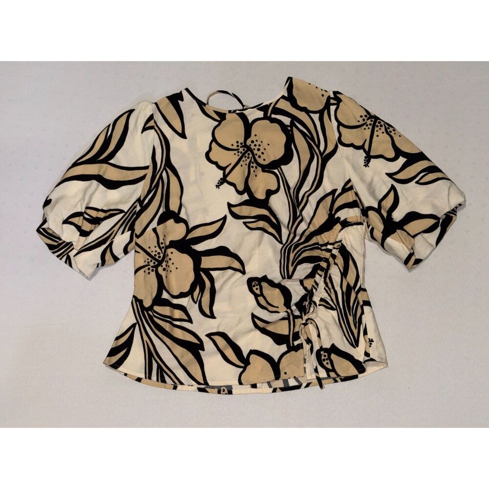 NWT White House Black Market Floral Ruched Top | Size 12